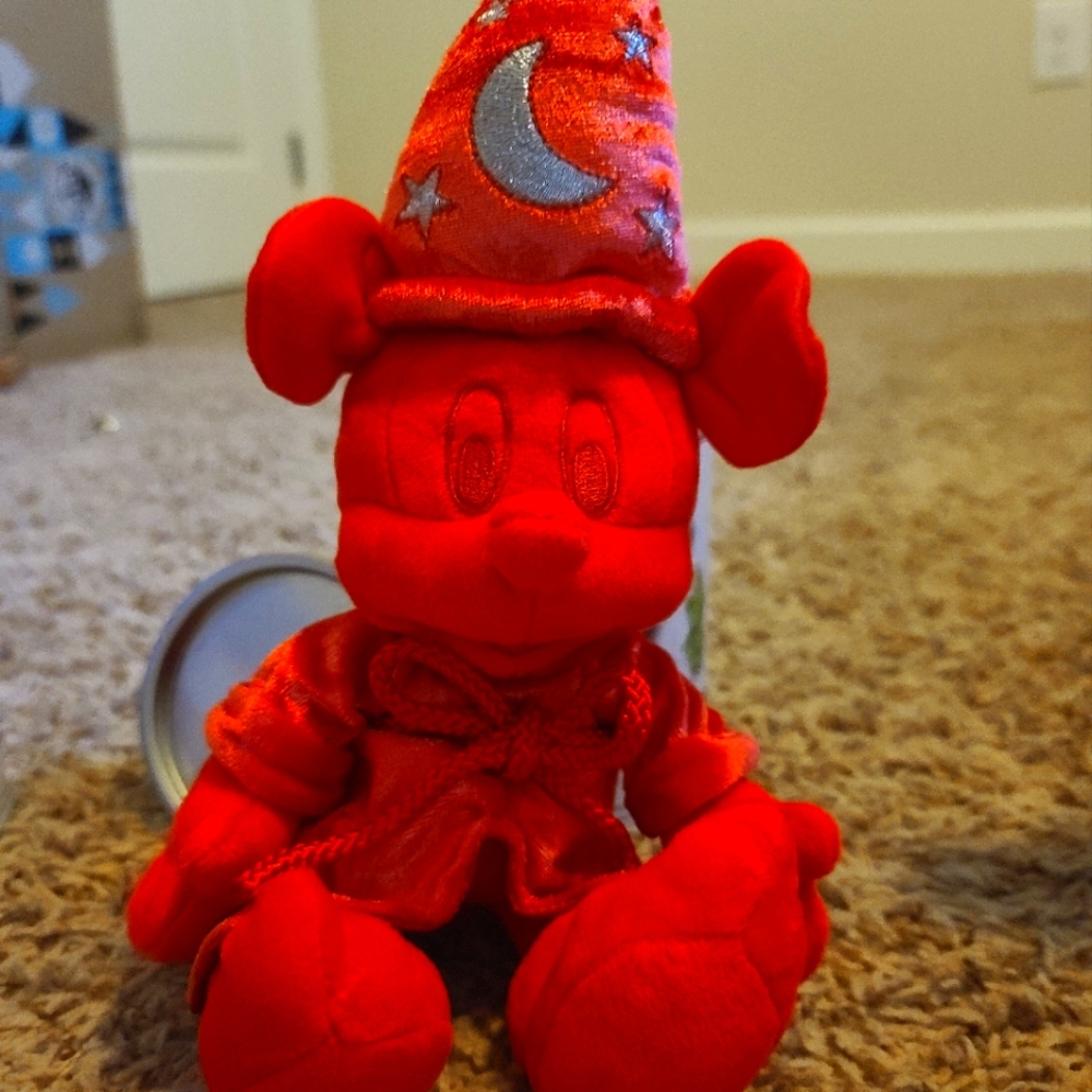 New Red Disney Sorcerer Mickey Ink and Paint Plush